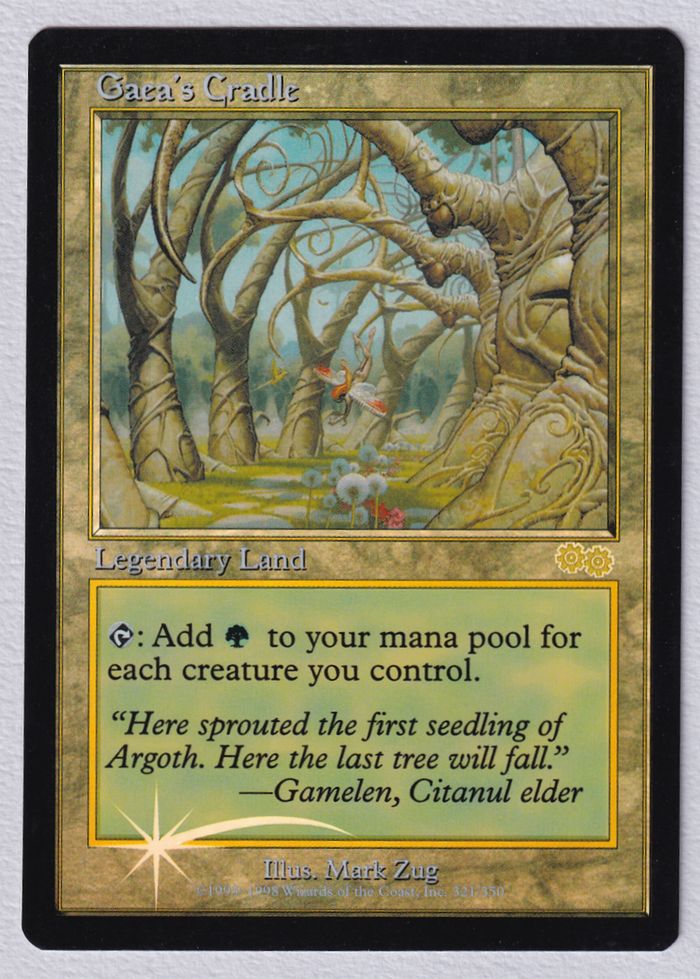 Foil】《ガイアの揺籃の地/Gaea's Cradle》(ジャッジ褒賞)[USG-P] 土地