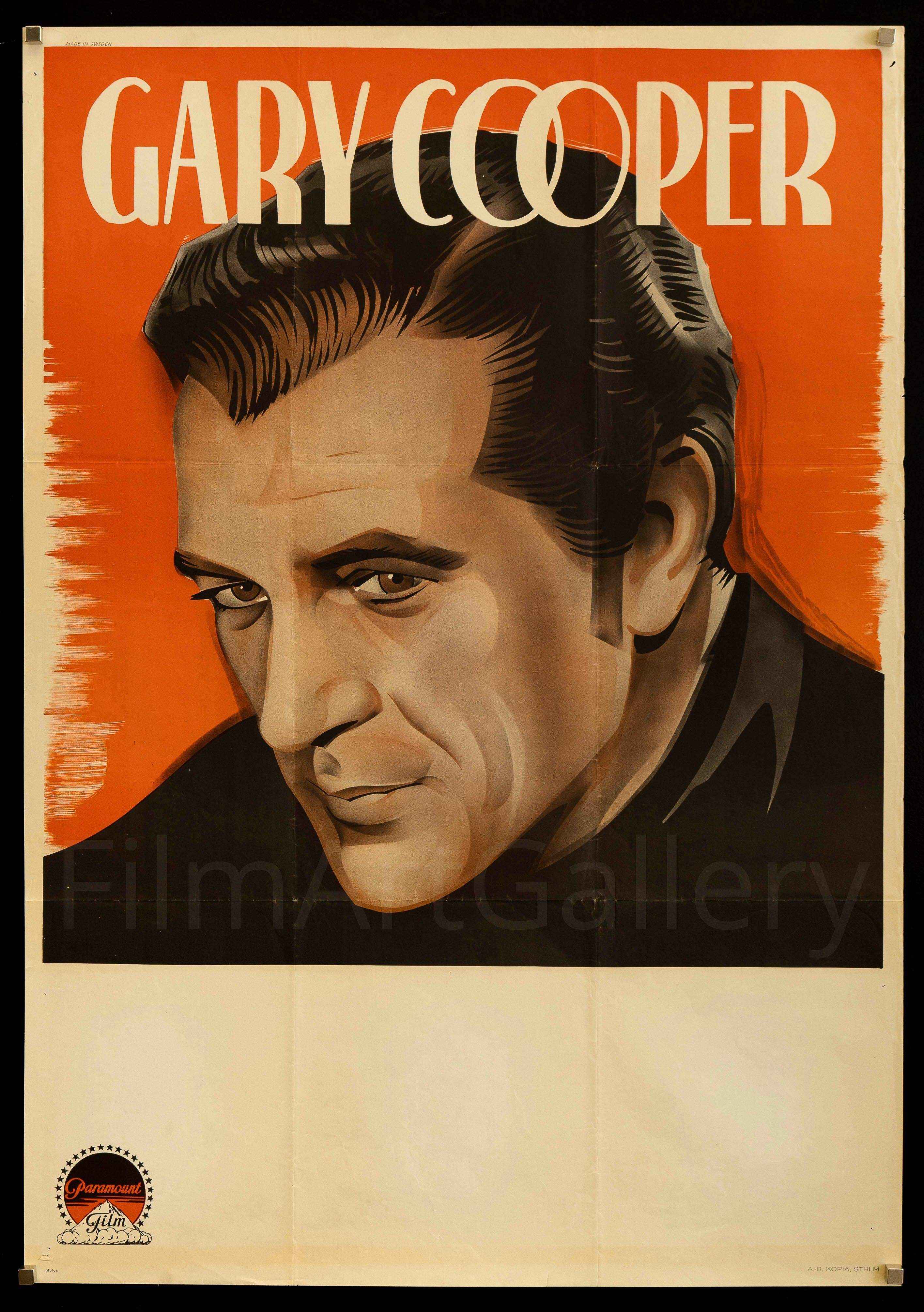 Gary Cooper Movie Poster 1940's 1 Sheet (27x41)