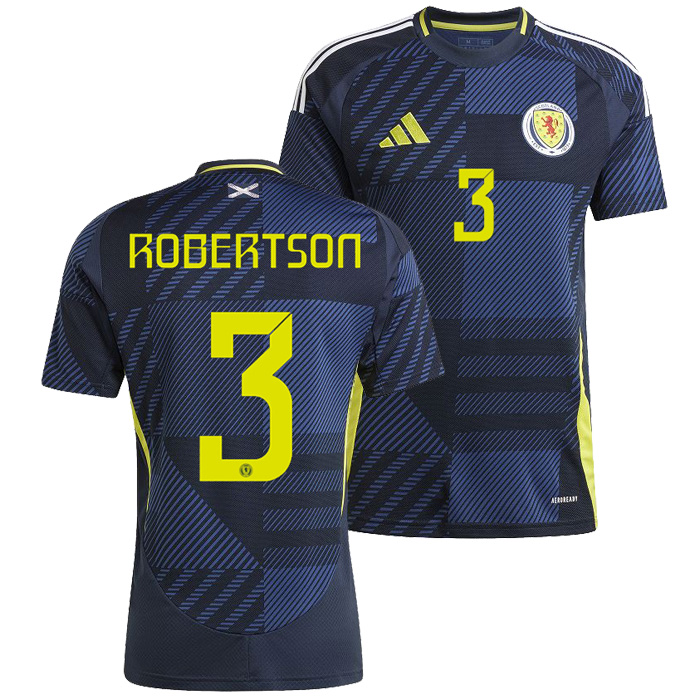 スコットランド代表 2024 ホーム 半袖 ユニフォーム No.3 ロバートソン