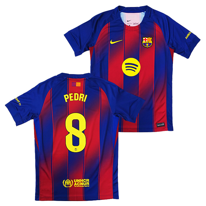 FCバルセロナ 25-26 ホーム 半袖 ユニフォーム ジュニア No.8 ペドリ