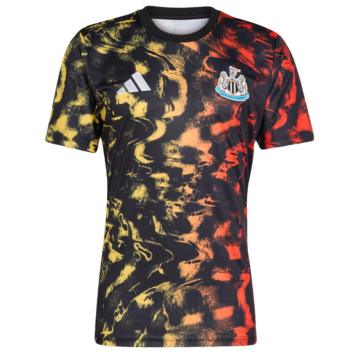 ニューカッスル 25-26 プレマッチシャツ 半袖(ブラック×イエロー