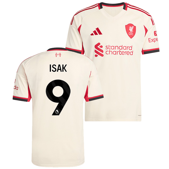 リバプール 25-26 アウェイ 半袖 ユニフォーム No.9 イサク【adidas