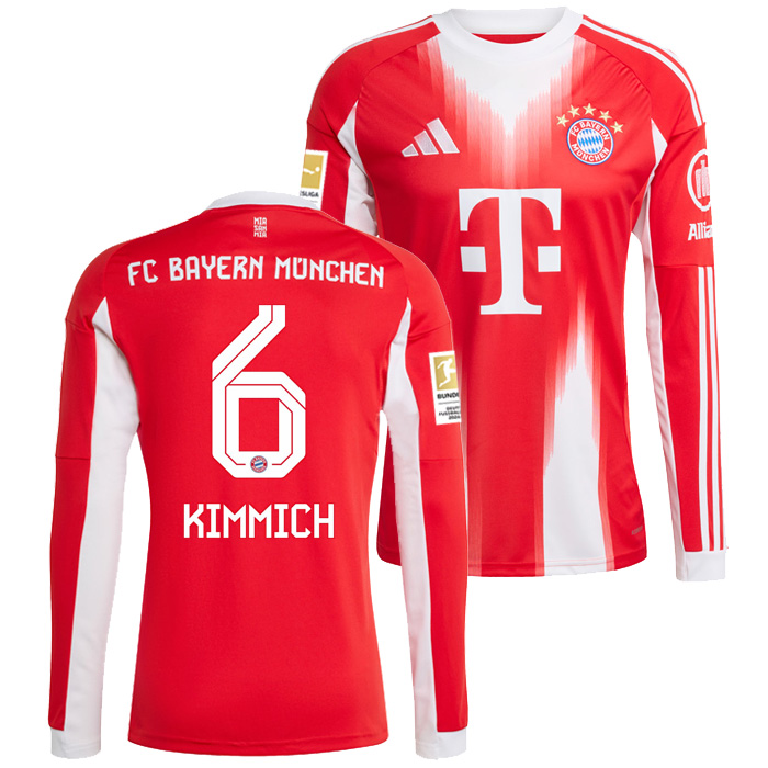 バイエルンミュンヘン 25-26 ホーム 長袖 ユニフォーム No.6 キミッヒ+