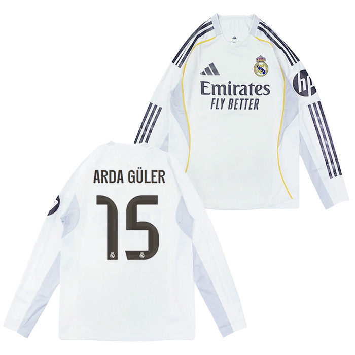 レアルマドリード 25-26 ホーム 長袖 オーセンティック ユニフォーム