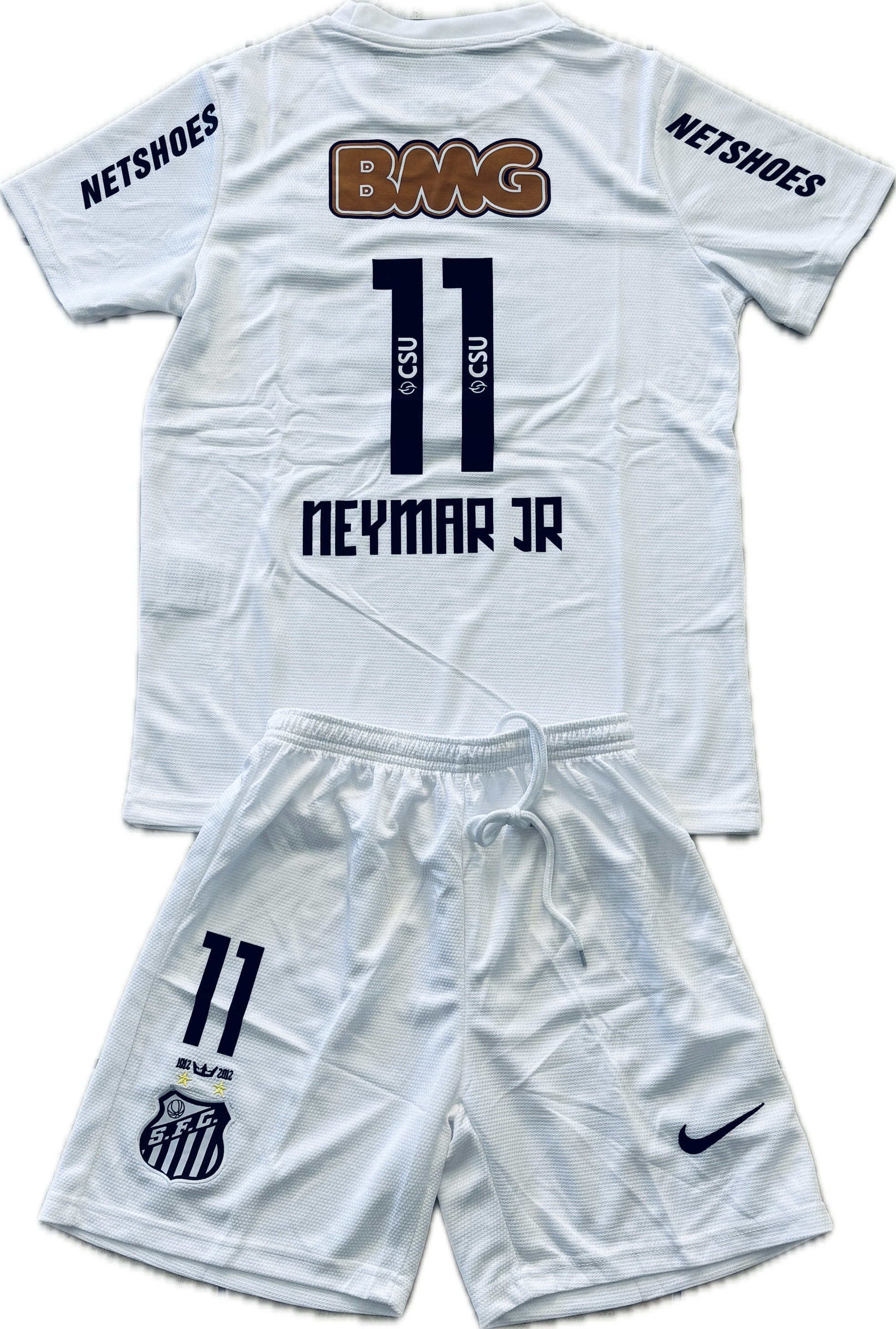 Neymar JR 11 Nike Santos FC Soccer Jersey Classic White Football