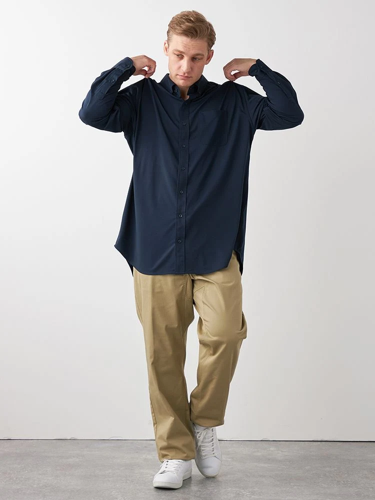 ネイビー 【+LABO】ちょうどいいボタンダウンシャツ | フォーエル公式通販