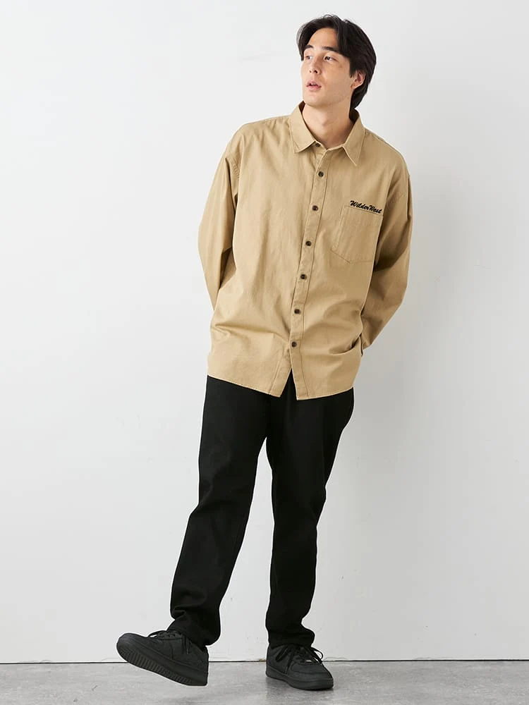 ベージュ 【WILDER&WEST】ツイルチェーン刺繍シャツ | フォーエル公式通販