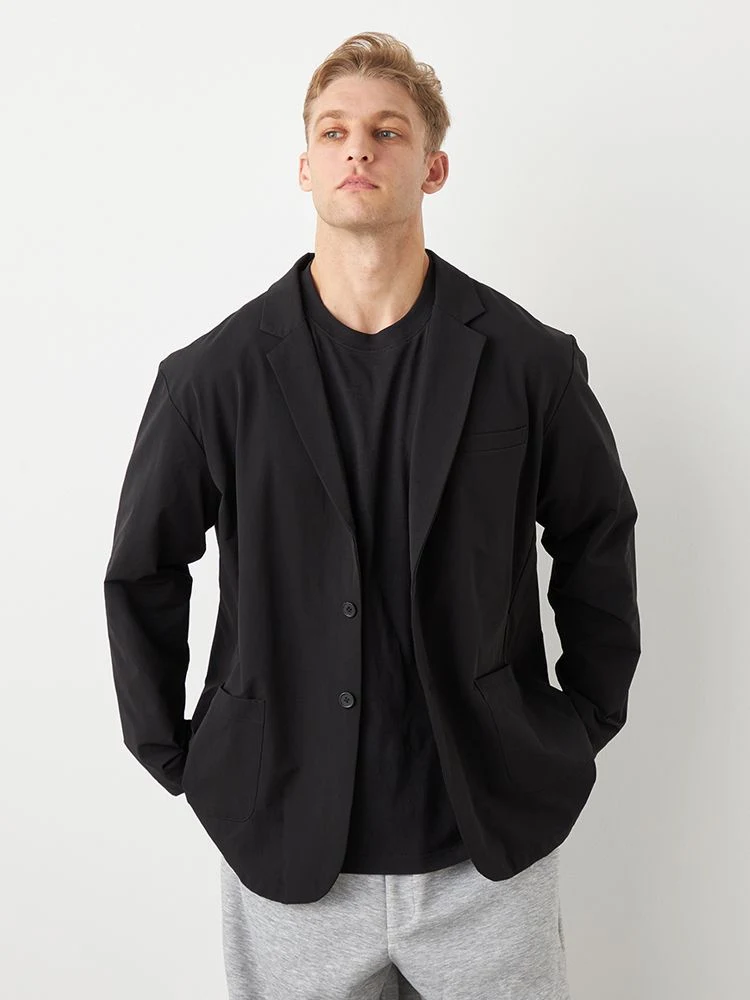 ブラック 【TSC】ナイロンストレッチファイバーテーラードジャケット