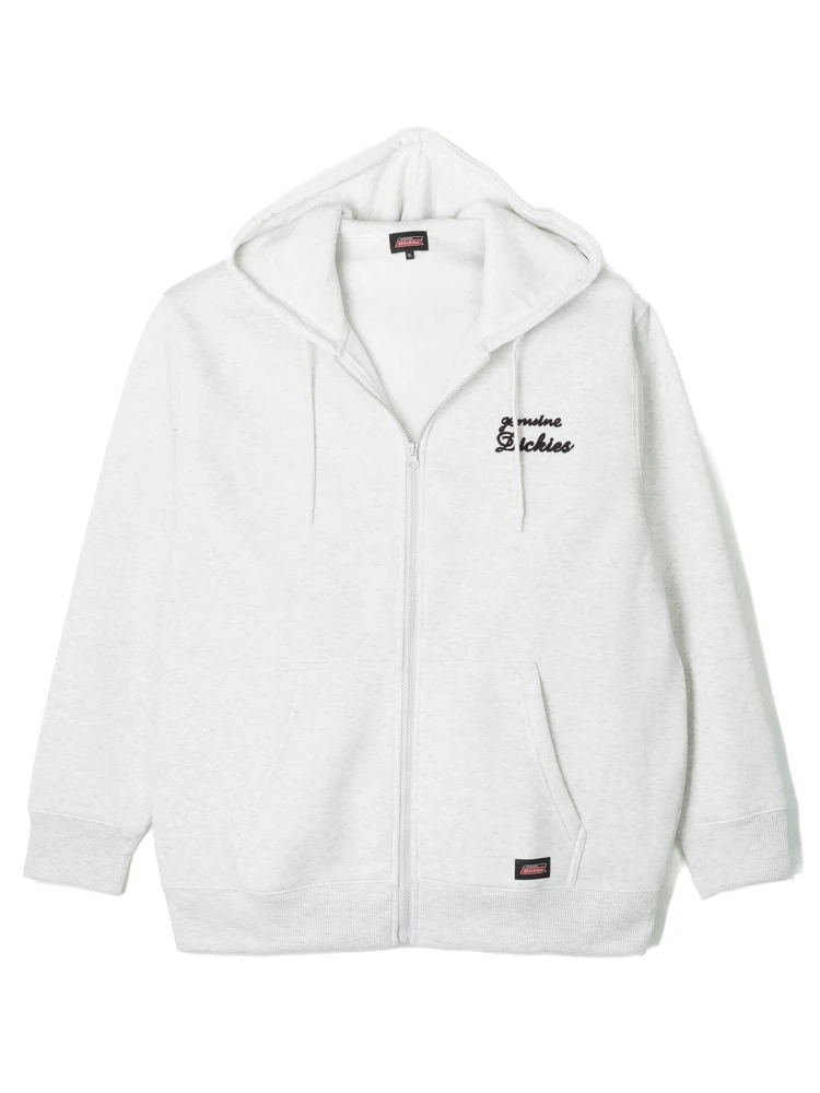 ブラック 【GENUINE DICKIES】裏起毛ワンポイント刺繍フルジップ