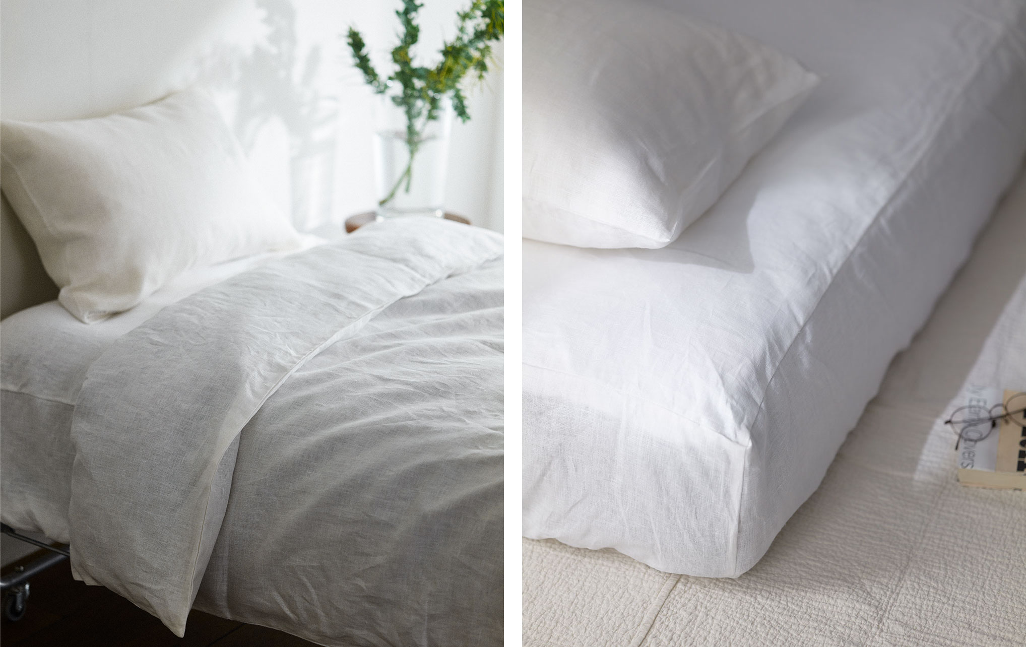 リネン ボックスシーツ セミダブル ホワイト | fog linen work