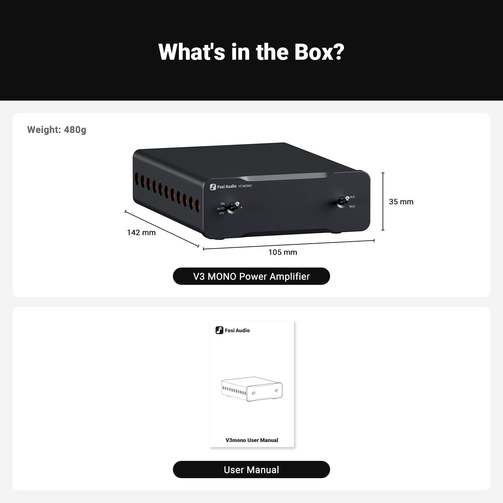 Fosi Audio V3 Mono Power Amplifier