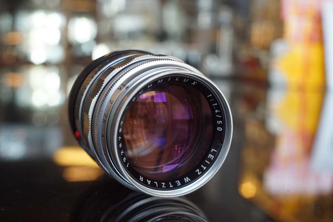 Leica Leitz Summilux 50mm F/1.4 version II chrome + 12521G
