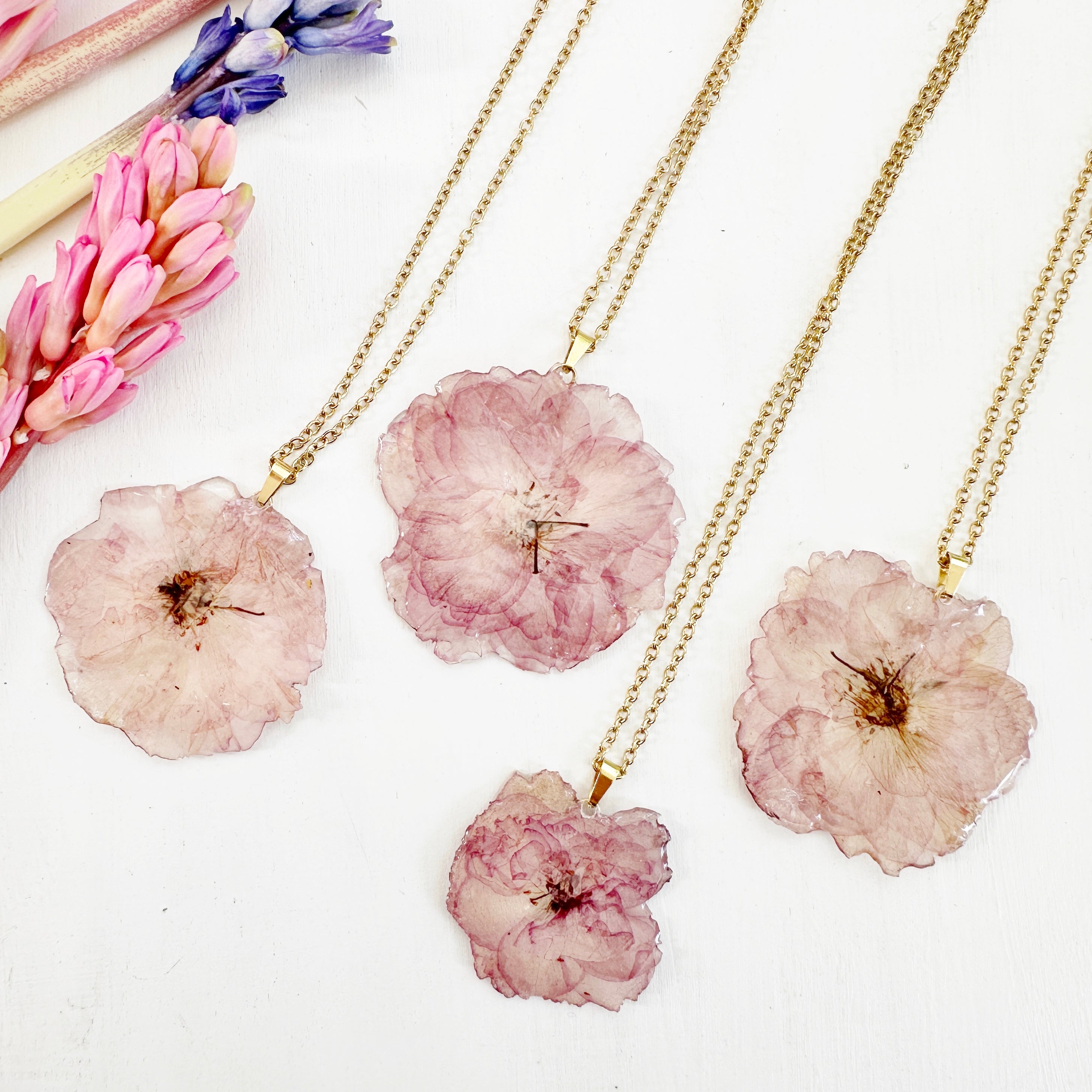 Real cherry blossom necklace – FloreOrganicBotanics
