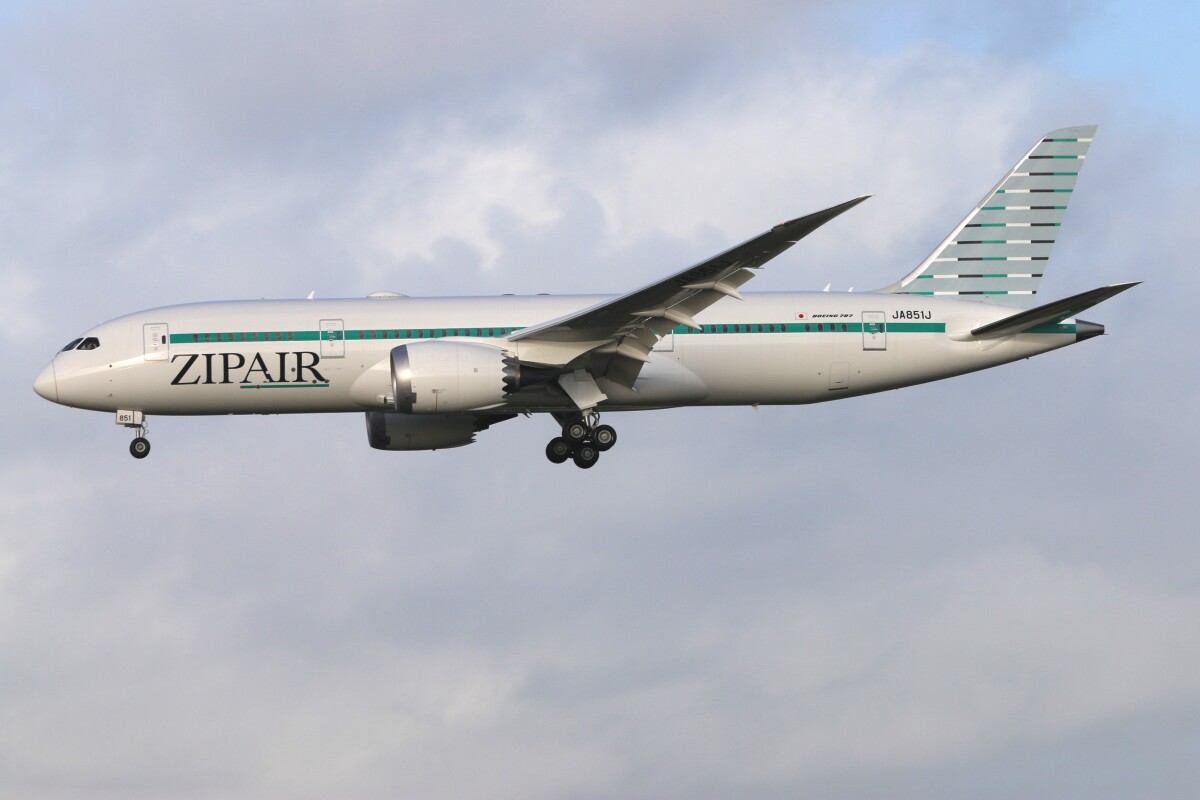 ZIPAIR、2機目の新造機「JA851J」運航開始！全室ウォシュレット完備