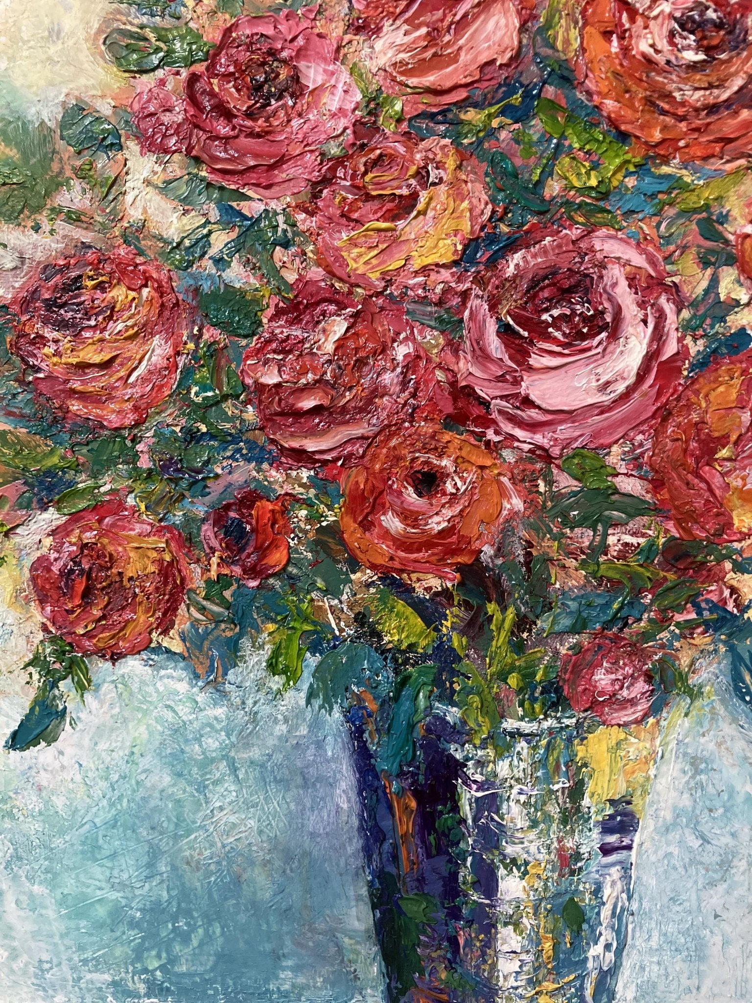 絵画の通販、購入ならFROM ARTIST/作品名：花瓶の薔薇/作家名：平田 智子