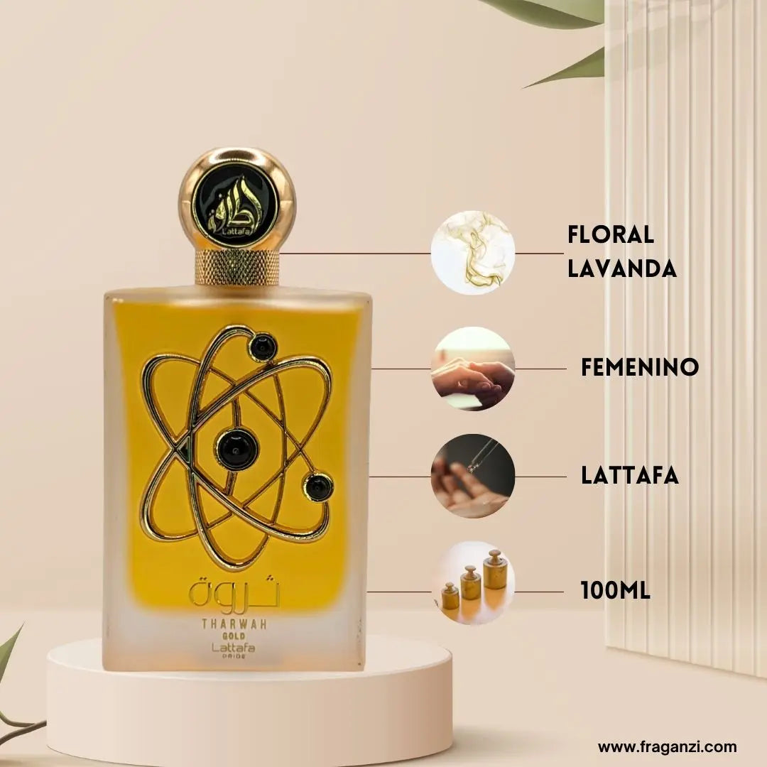 Tharwah Gold by Lattafa Pride - Elegant Women's Perfume 100ml with