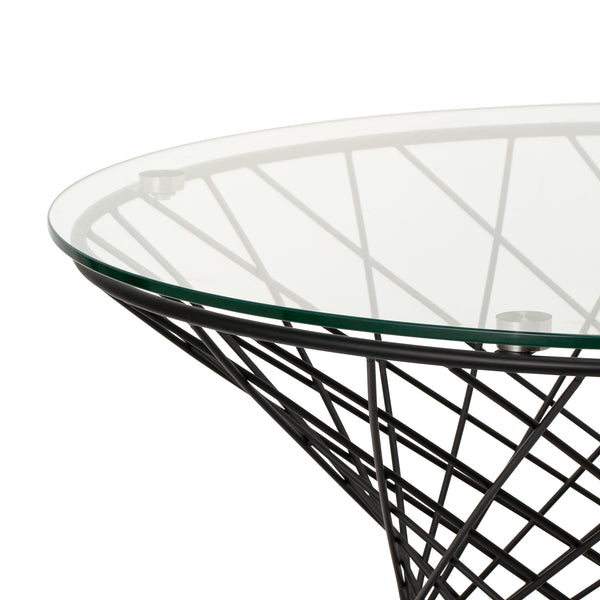 マーリア コーヒーテーブル クリア×ブラック（φ800） | Francfranc