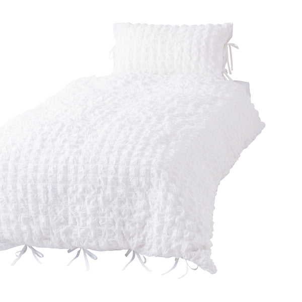 シアサッカー チェック 掛け布団カバー ダブル ホワイト | Francfranc