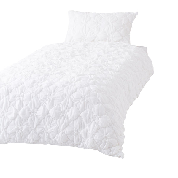 フラワーキルト 掛け布団カバー シングル ホワイト | Francfranc