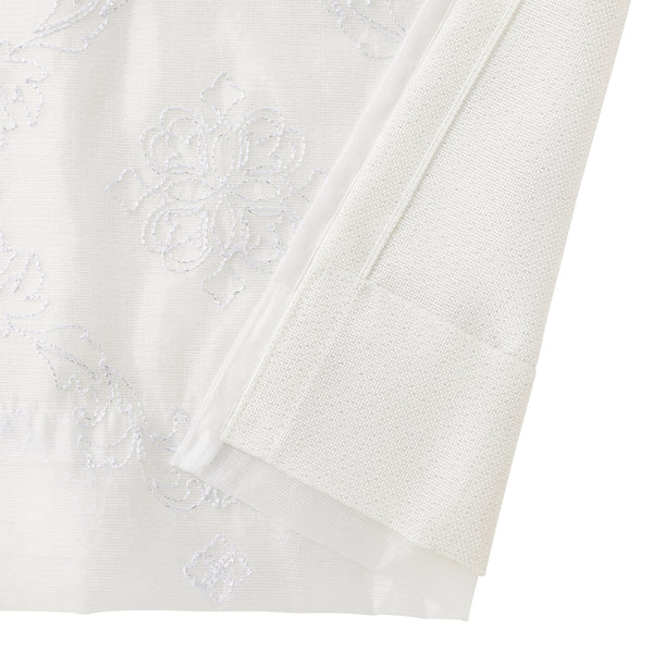 ラメ×リマニフィ ダブルカーテン H1780×W1000 アイボリー（レース