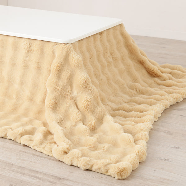 EC限定】ポコモコファー こたつブランケット 2400×1900 イエロー