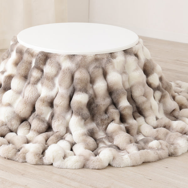 EC限定】ポコモコファー こたつブランケット Φ1900 グレー