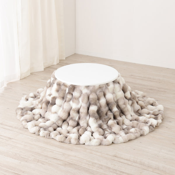 EC限定】ポコモコファー こたつブランケット Φ1900 グレー