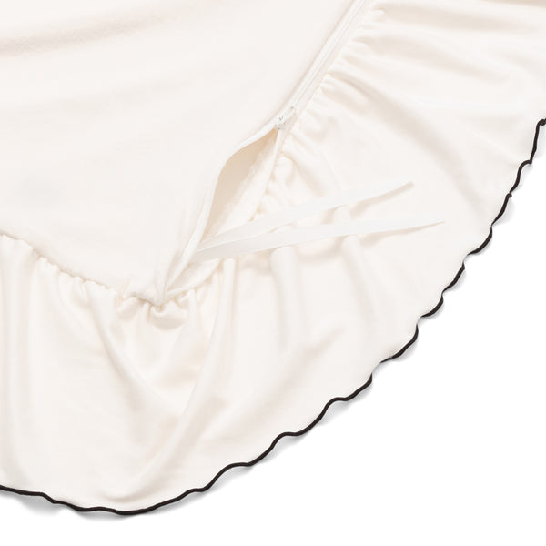 WARMY アルガンオイル加工 フリル 掛け布団カバー シングル ホワイト