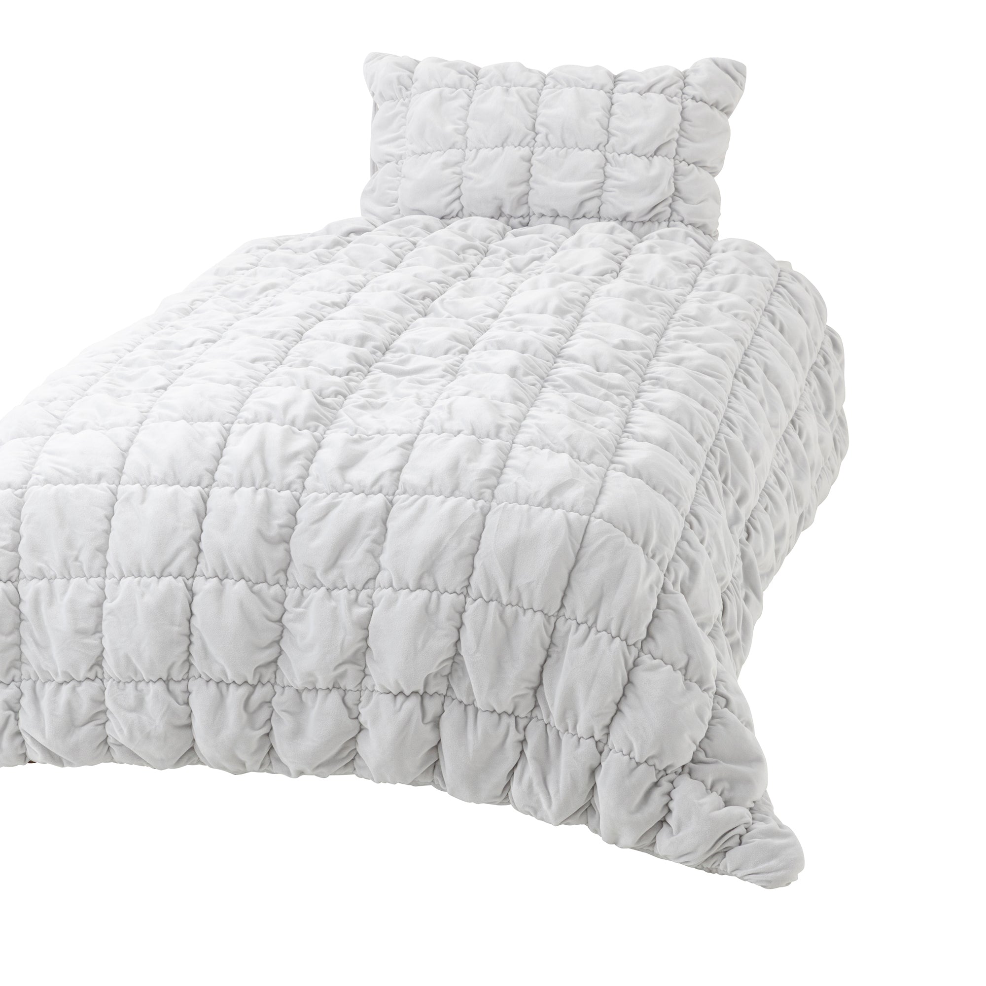 WARMY スクエアキルト 掛け布団カバー ダブル グレー | Francfranc