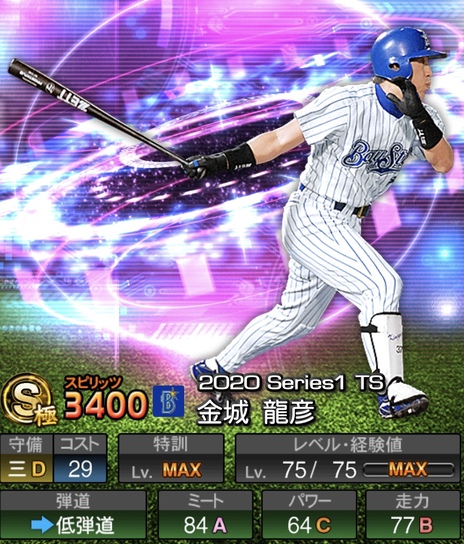 プロスピA】TS金城龍彦 2020 Series1の評価（タイムスリップ） | F's