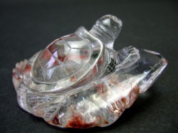 亀（緑幽霊水晶/グリーンファントム彫刻）