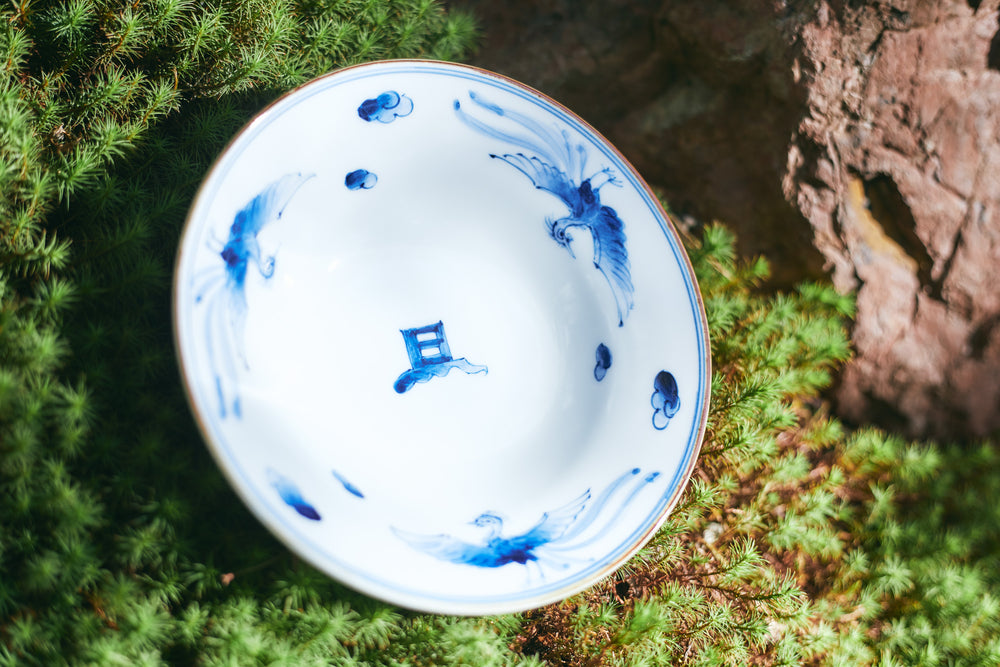 染付日の字鳳凰絵5寸深皿 – FUFU JAPAN SELECTION