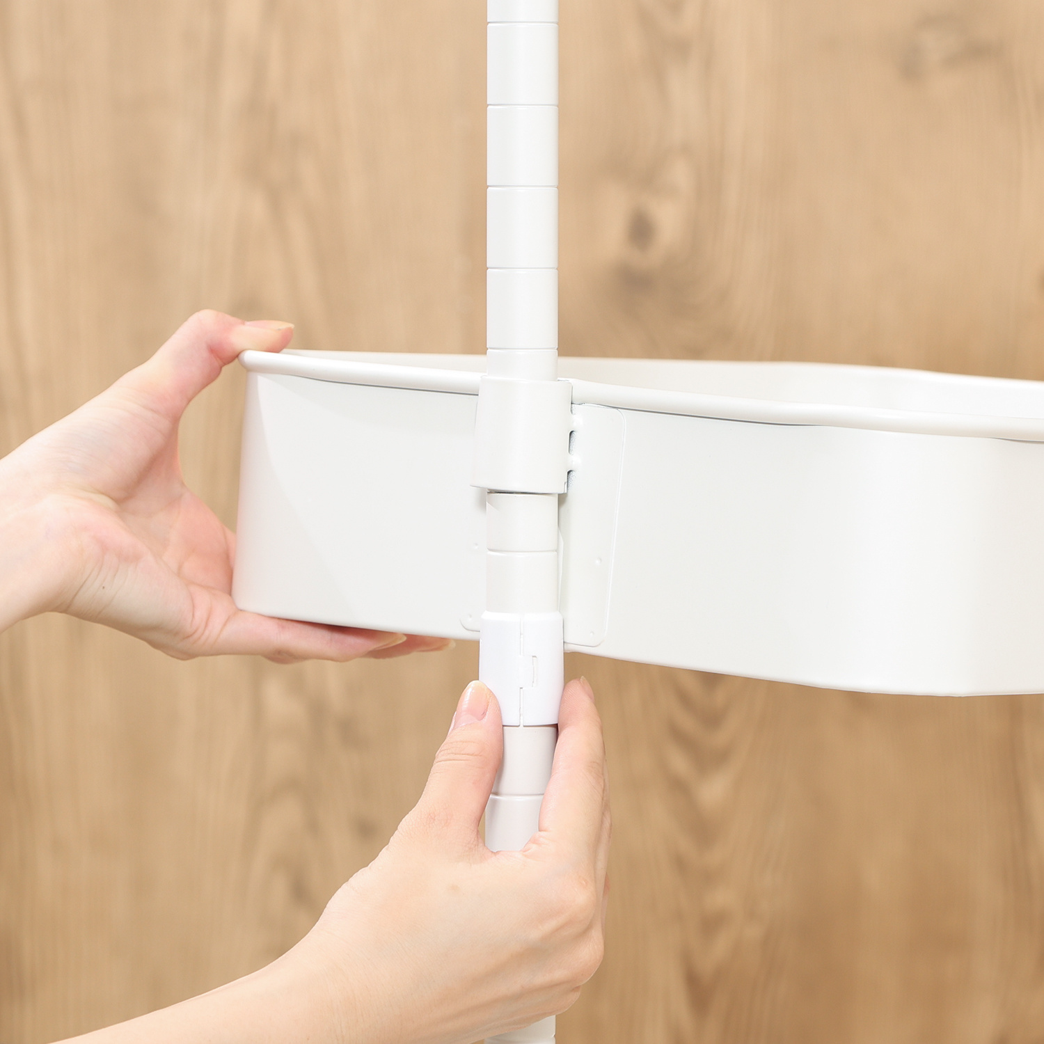 C/D:45066] 高さが調整できるワゴン マルシェ オフホワイト