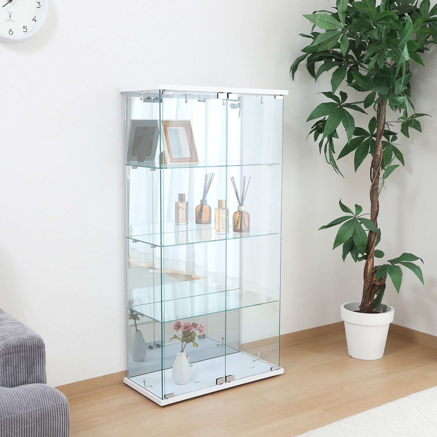 C/D:63937] ガラスコレクションケース BAAL ワイド WH