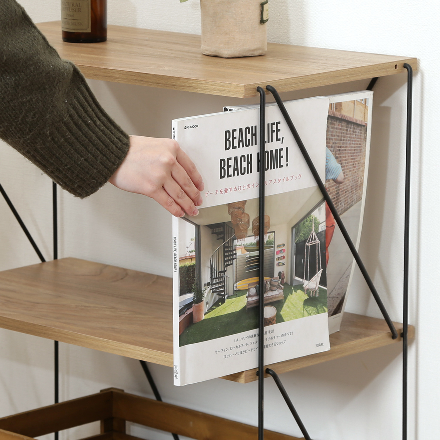 C/D:77561] EZBOワイヤーラック3段 60幅 OAK NA