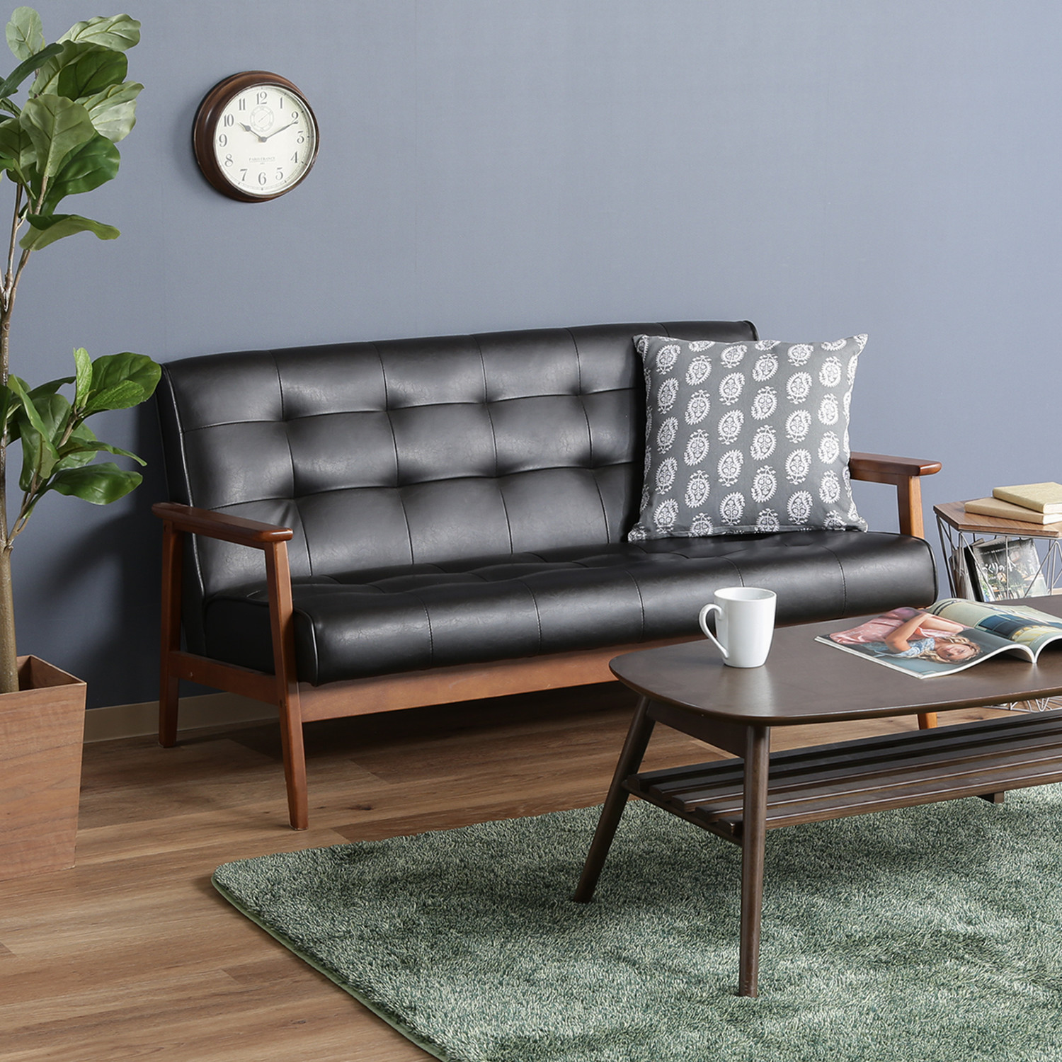 C/D:71157] バイキャストPUソファー フレンズDBR 2P 846