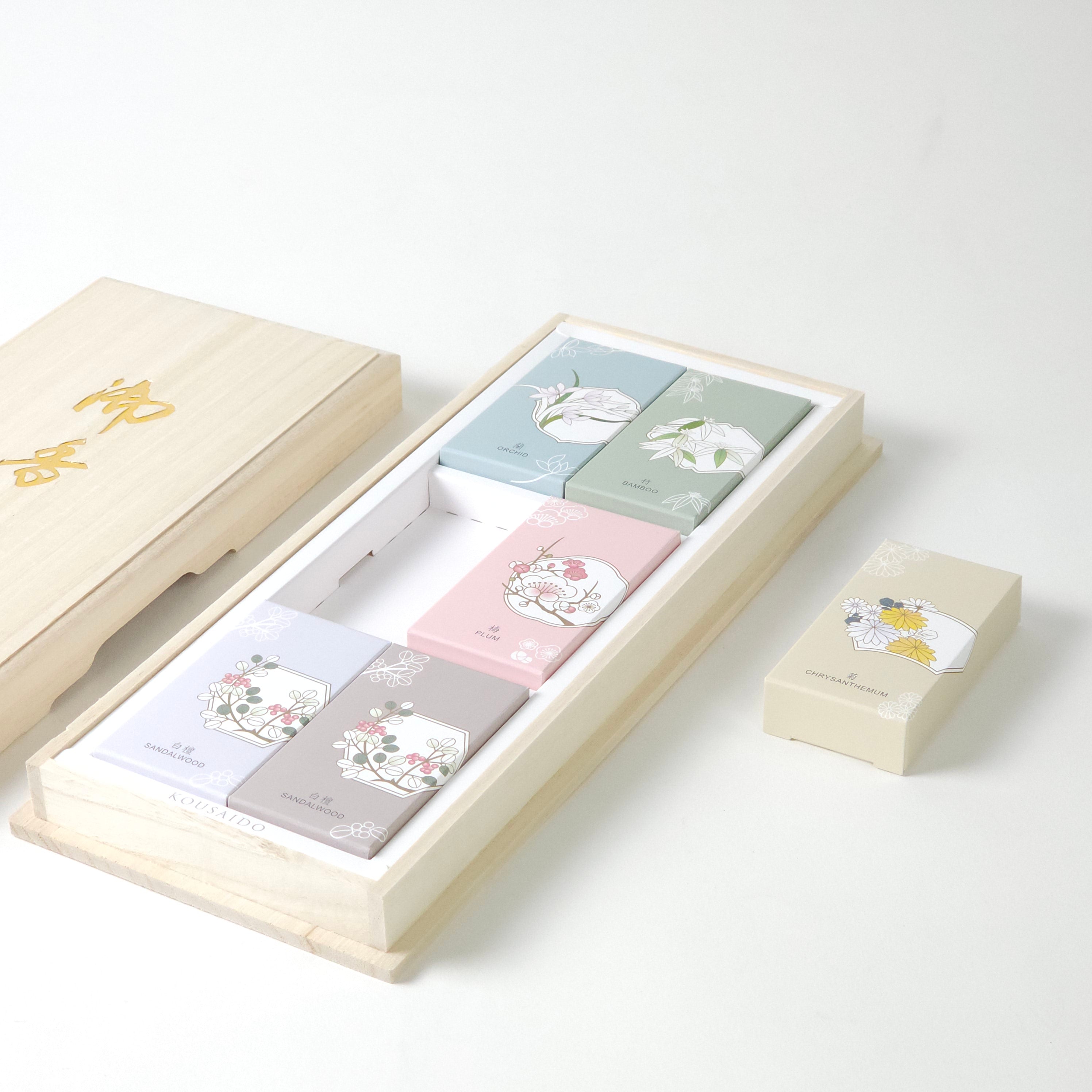 香彩堂 進物用線香 四君子 ショート5種 詰め合わせ お線香 – 福山 江原