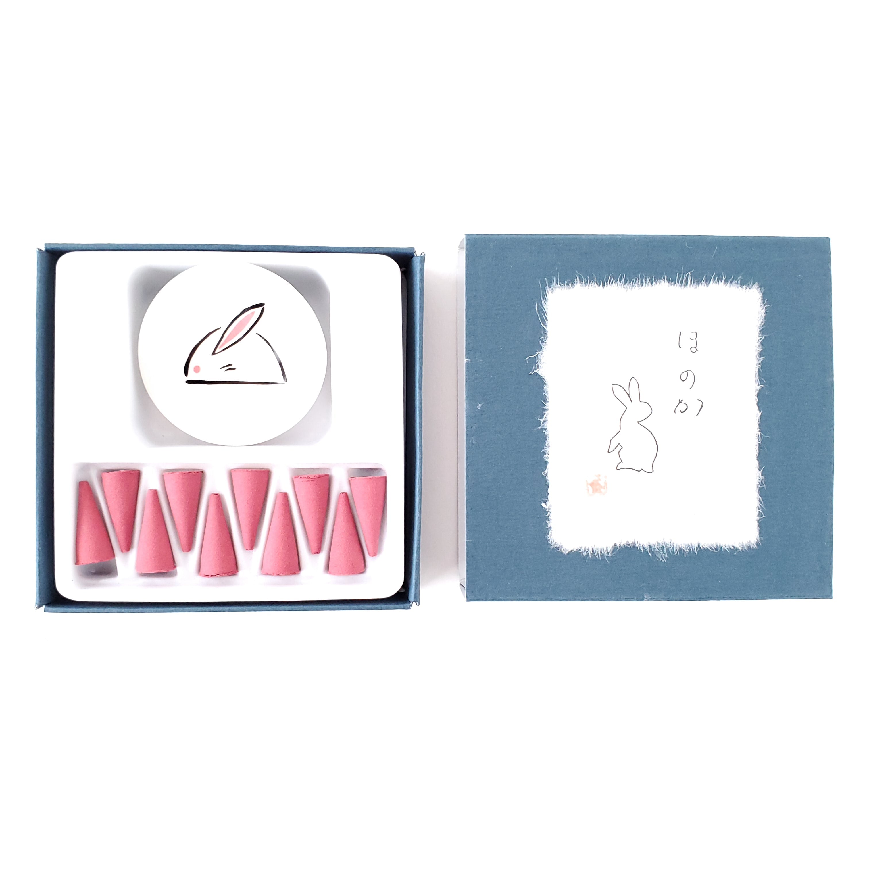 香彩堂 うさぎ ほのかコーンセット 京都 日本製 香皿付 コーン お香