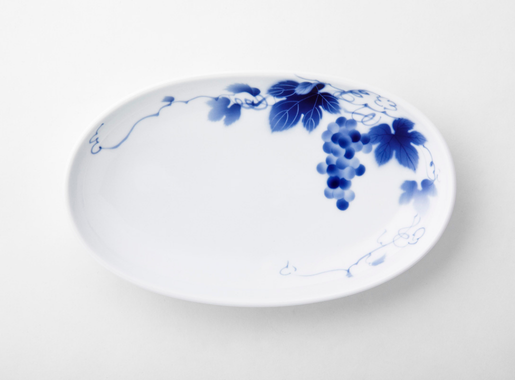 ブルーワイナリー 楕円盛皿 | 有田焼 深川製磁｜公式オンラインストア
