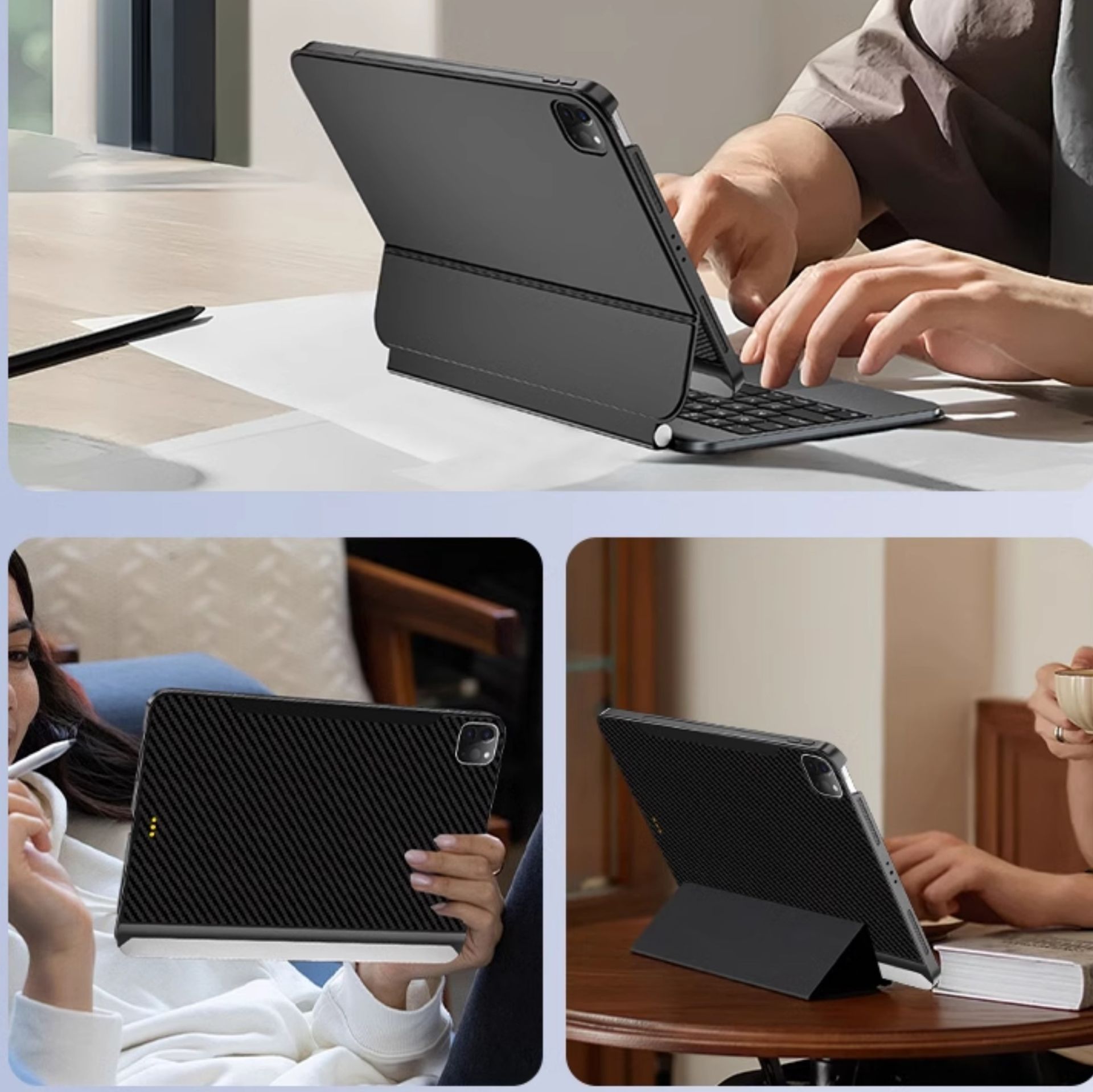 タブレットケース ＜キーボード付き＞マグネット式タブレットカバー