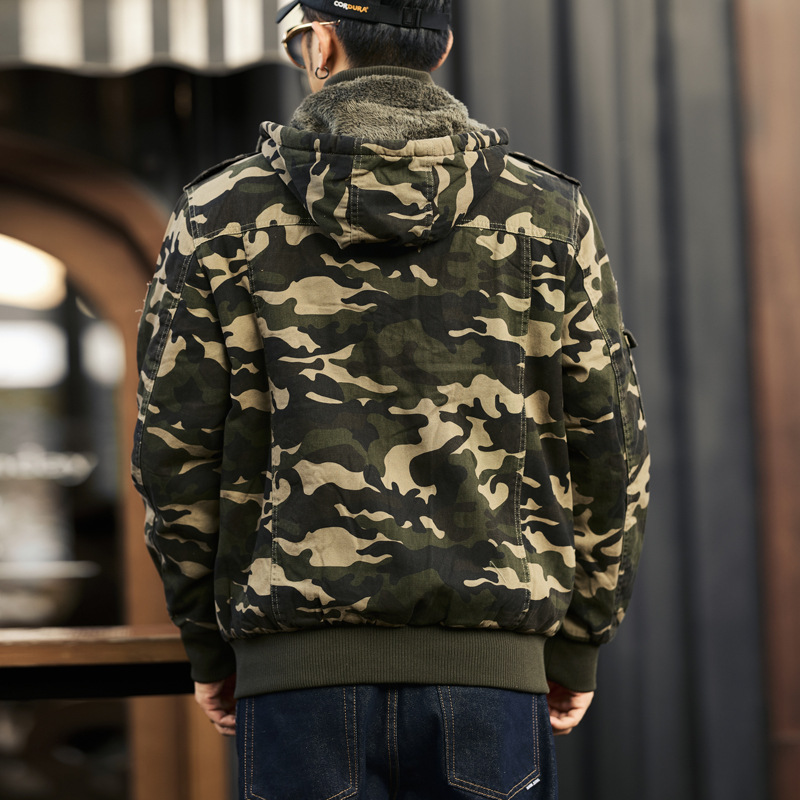 迷彩柄フード付きミリタリージャケット メンズ|ミリタリージャケット