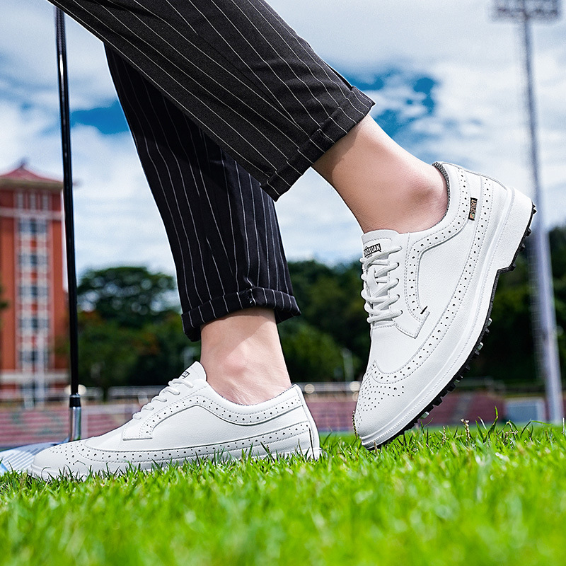 ゴルフ ウェア メンズ クラシカル ウィングチップ ゴルフシューズ