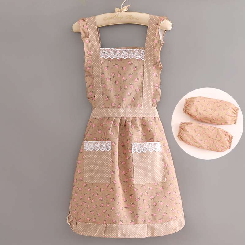 保育士 エプロン 花柄 レース付き ヴィンテージ風 保育士 エプロン