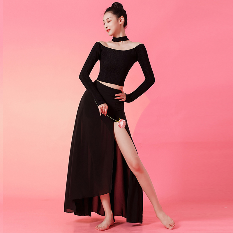 チョーカー付き社交ダンス用セパレート長袖シャツセット ラテン|社交