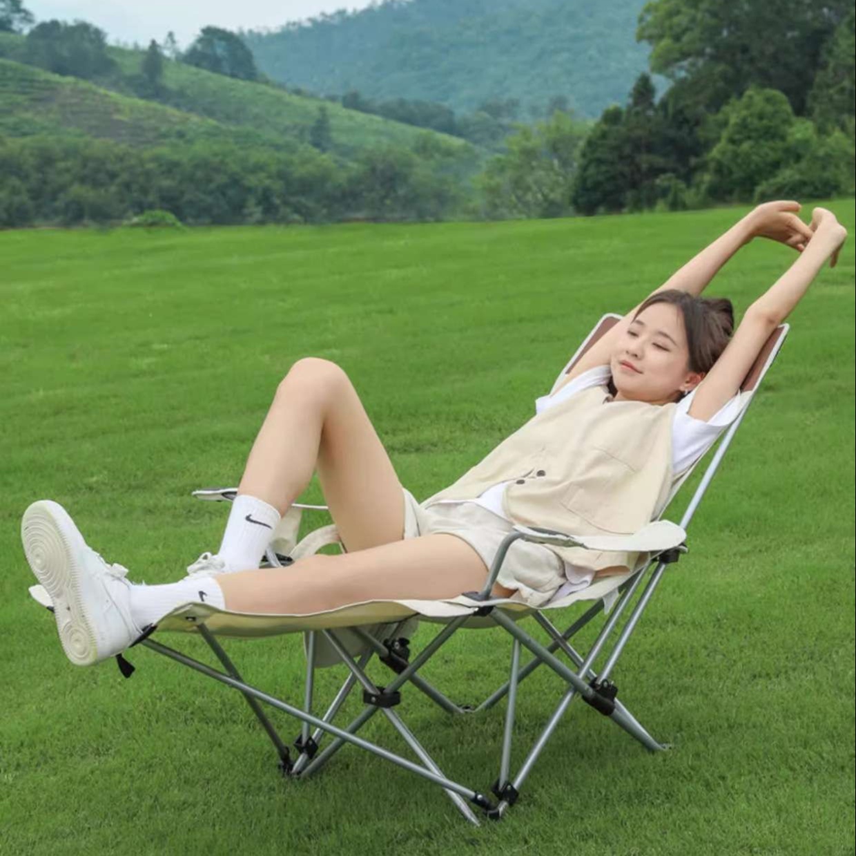 キャンプ椅子 らくらく変形リクライニングチェア 折りたたみ|キャンプ