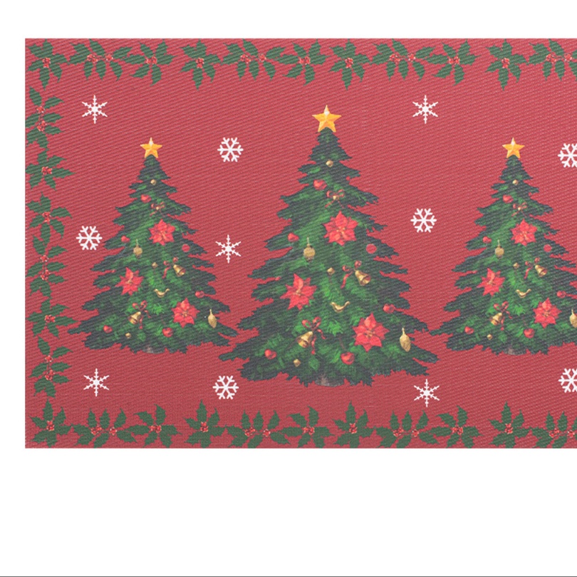 耐熱防水ランチョンマット 【赤と緑が映えるクリスマスツリー】 ポリ