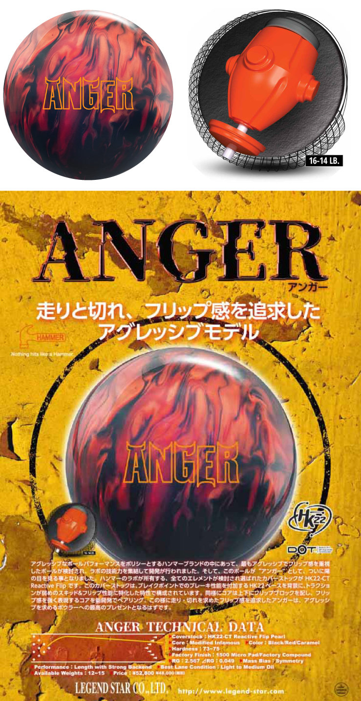 ボウリングボール ハンマー HAMMER】アンガー ANGER | フタバプロ