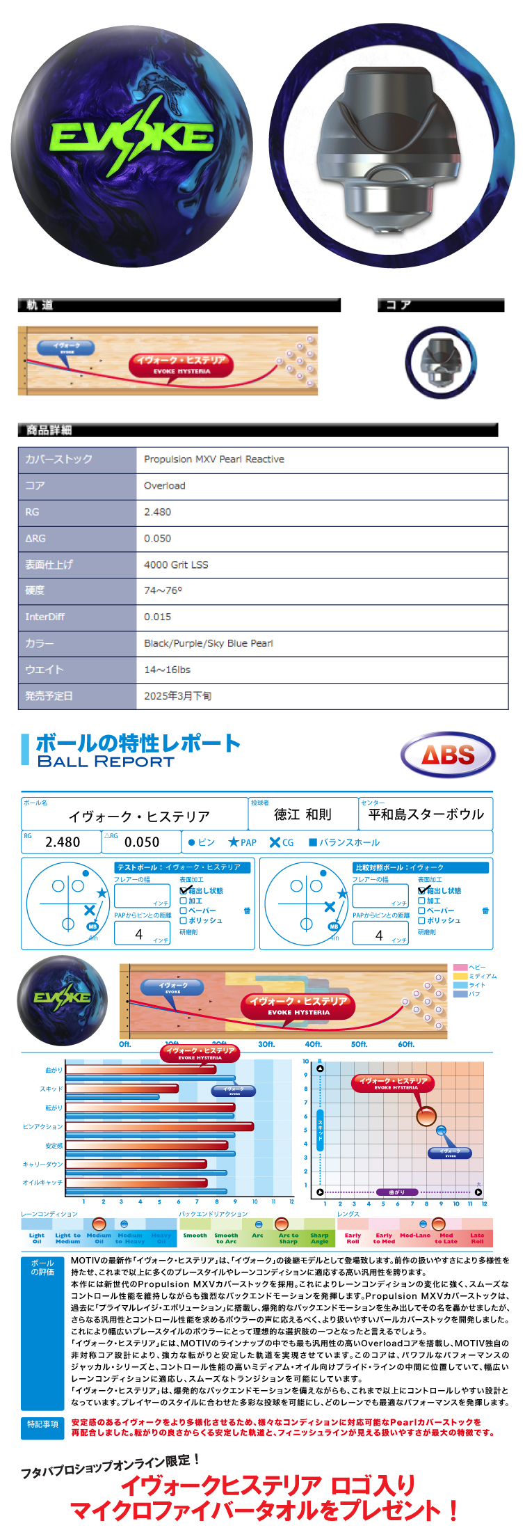 ☆購入特典あり☆【ボウリングボール ABS モーティブ MOTIV】イ