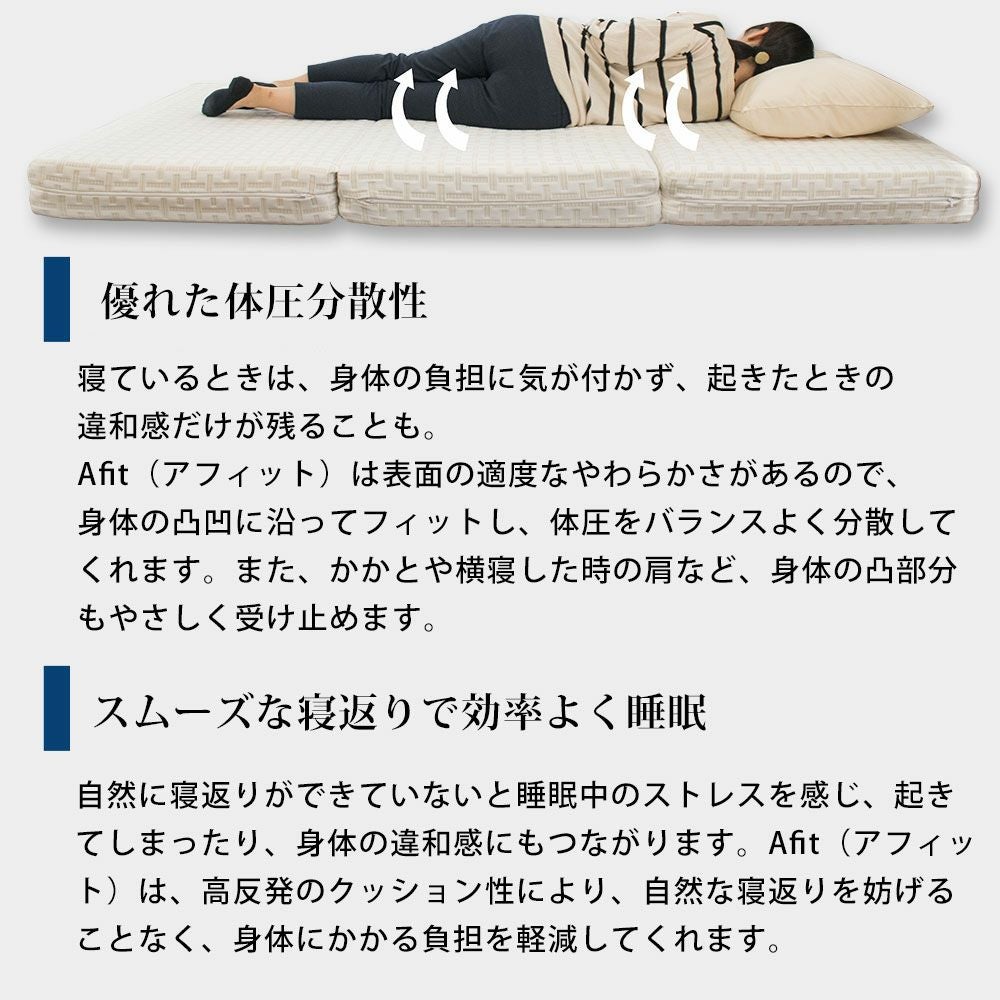 西川 Afit（アフィット） シングル 三つ折り ベッドマットレス