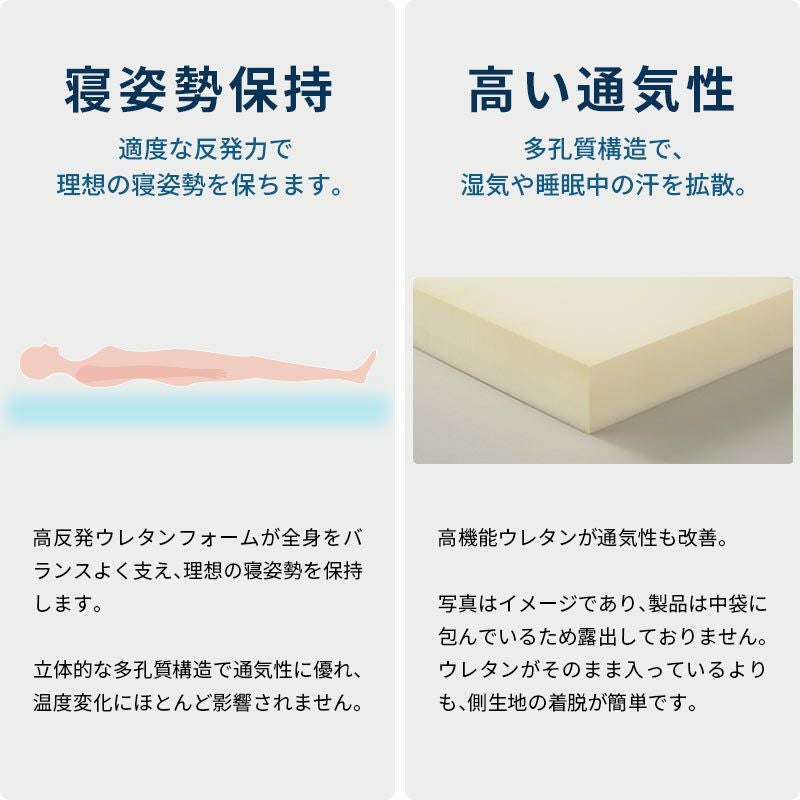 西川 ネオステージ トッパータイプ マットレス セミダブル 120×195cm